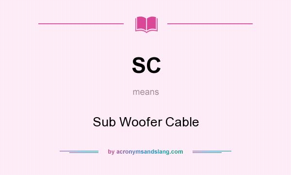 What does SC mean? It stands for Sub Woofer Cable