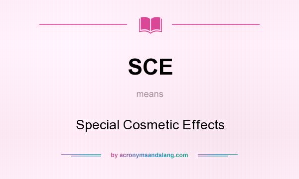 What does SCE mean? It stands for Special Cosmetic Effects