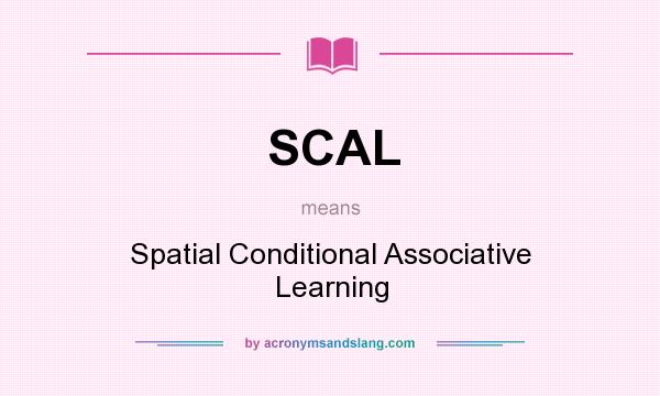 What does SCAL mean? It stands for Spatial Conditional Associative Learning
