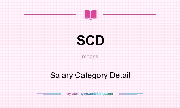 What does SCD mean? It stands for Salary Category Detail