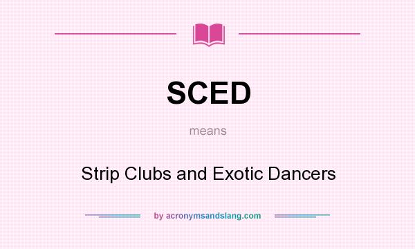 What does SCED mean? It stands for Strip Clubs and Exotic Dancers