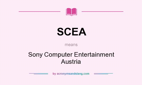 What does SCEA mean? It stands for Sony Computer Entertainment Austria