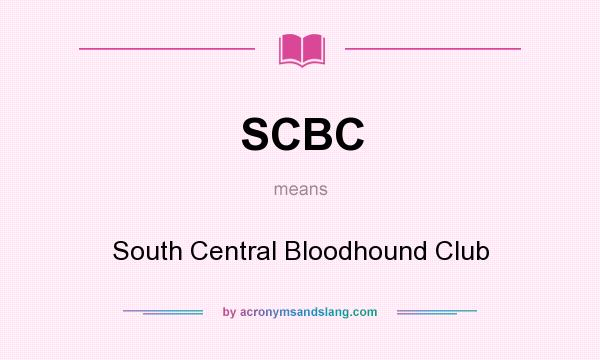 What does SCBC mean? It stands for South Central Bloodhound Club