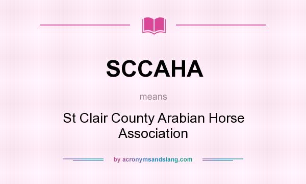 What does SCCAHA mean? It stands for St Clair County Arabian Horse Association