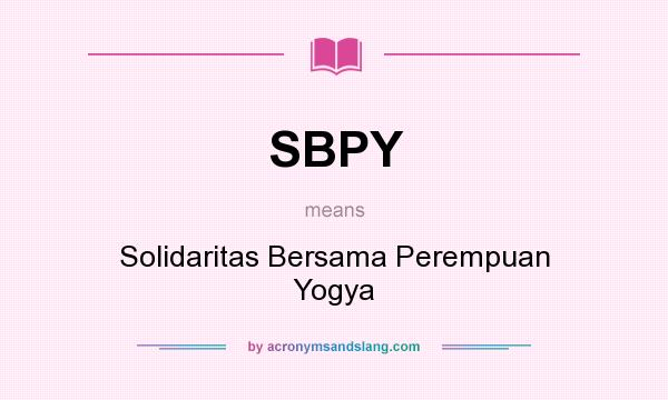 What does SBPY mean? It stands for Solidaritas Bersama Perempuan Yogya