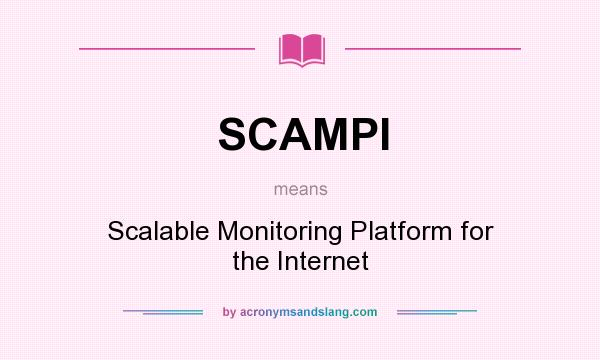 What does SCAMPI mean? It stands for Scalable Monitoring Platform for the Internet