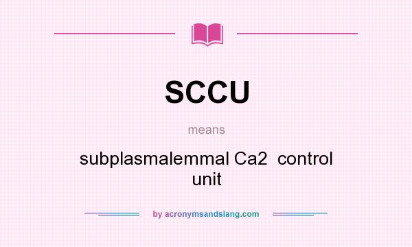 What does SCCU mean? It stands for subplasmalemmal Ca2  control unit