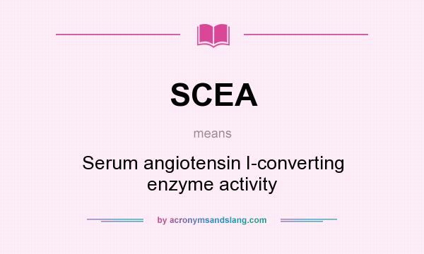 What does SCEA mean? It stands for Serum angiotensin I-converting enzyme activity