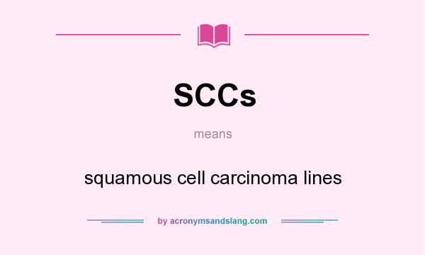 What does SCCs mean? It stands for squamous cell carcinoma lines