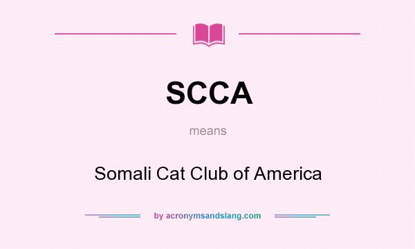 What does SCCA mean? It stands for Somali Cat Club of America
