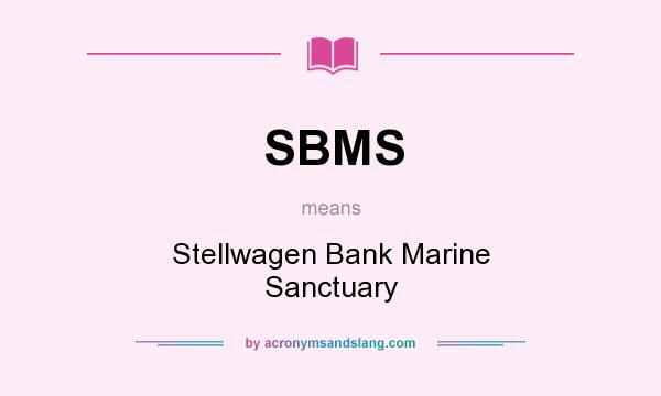 What does SBMS mean? It stands for Stellwagen Bank Marine Sanctuary