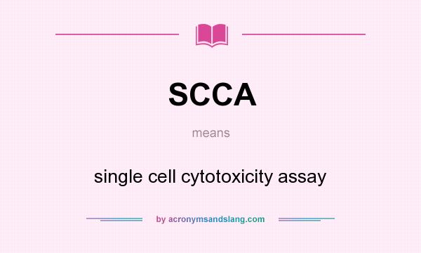 What does SCCA mean? It stands for single cell cytotoxicity assay