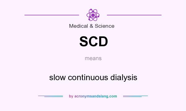 What does SCD mean? It stands for slow continuous dialysis