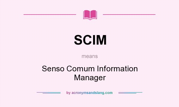 What does SCIM mean? It stands for Senso Comum Information Manager