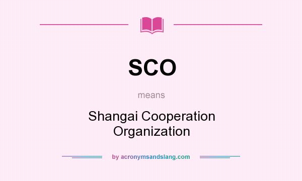 What does SCO mean? It stands for Shangai Cooperation Organization