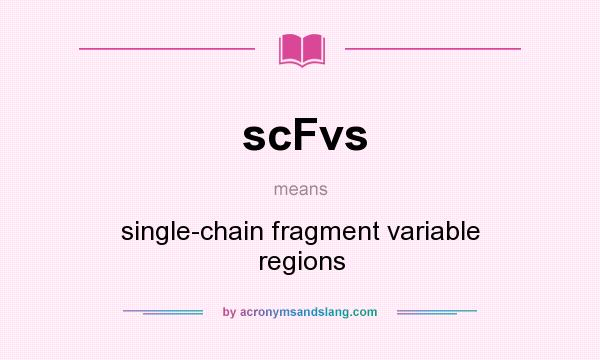 What does scFvs mean? It stands for single-chain fragment variable regions