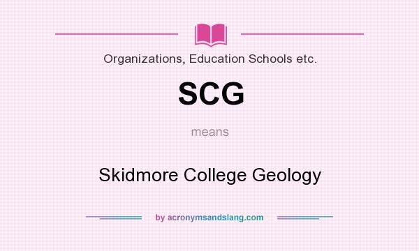 What does SCG mean? It stands for Skidmore College Geology