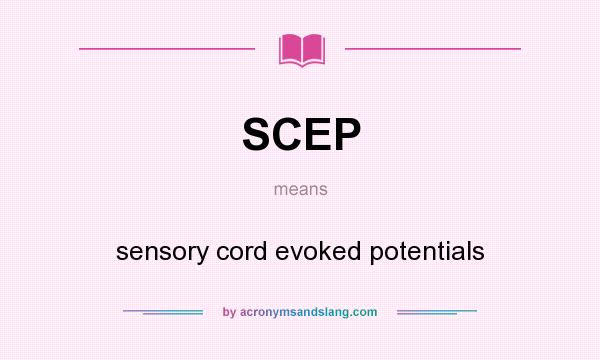 What does SCEP mean? It stands for sensory cord evoked potentials