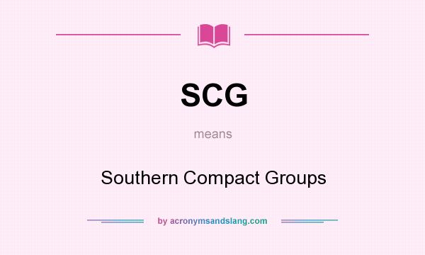 What does SCG mean? It stands for Southern Compact Groups