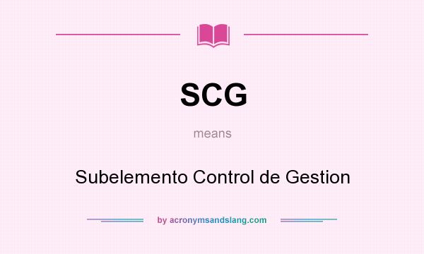 What does SCG mean? It stands for Subelemento Control de Gestion