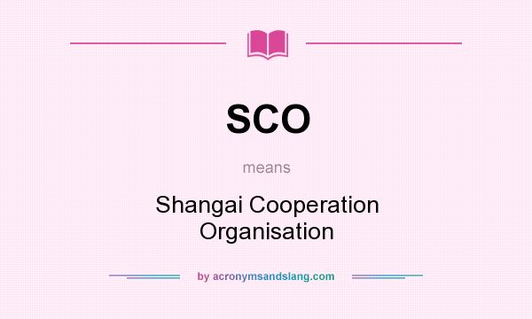 What does SCO mean? It stands for Shangai Cooperation Organisation