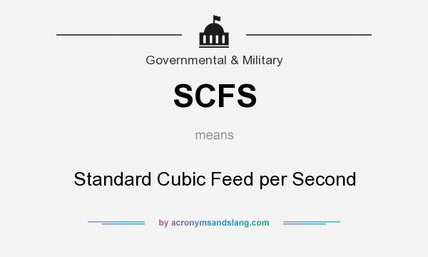 What does SCFS mean? It stands for Standard Cubic Feed per Second