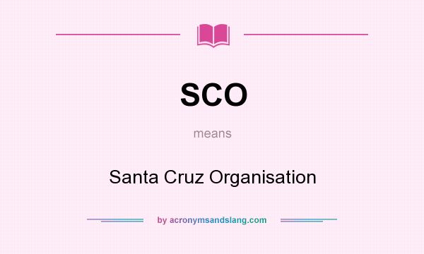 What does SCO mean? It stands for Santa Cruz Organisation