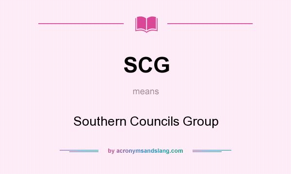 What does SCG mean? It stands for Southern Councils Group