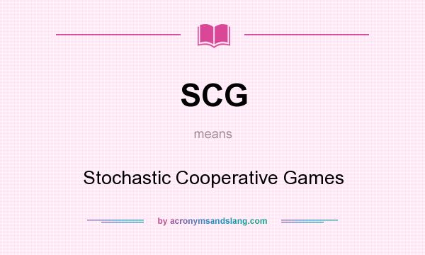 What does SCG mean? It stands for Stochastic Cooperative Games