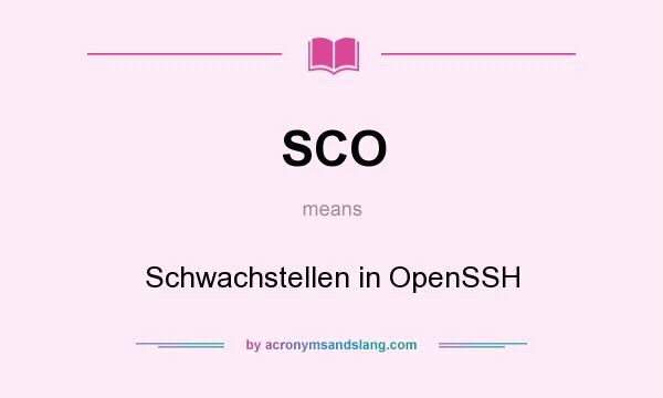 What does SCO mean? It stands for Schwachstellen in OpenSSH