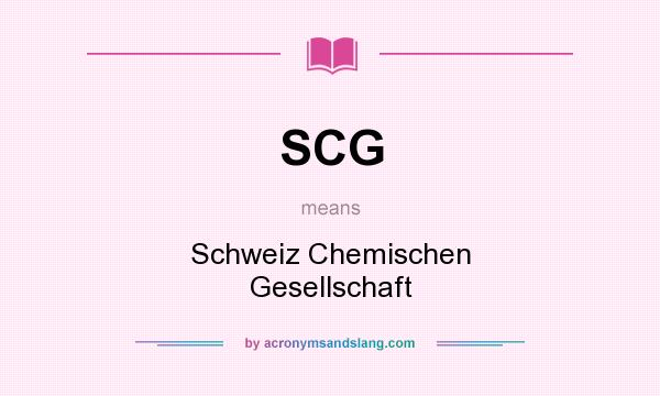 What does SCG mean? It stands for Schweiz Chemischen Gesellschaft