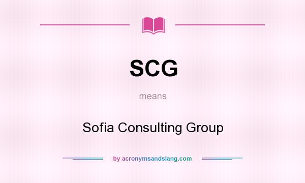 What does SCG mean? It stands for Sofia Consulting Group