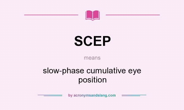 What does SCEP mean? It stands for slow-phase cumulative eye position