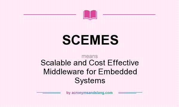 What does SCEMES mean? It stands for Scalable and Cost Effective Middleware for Embedded Systems