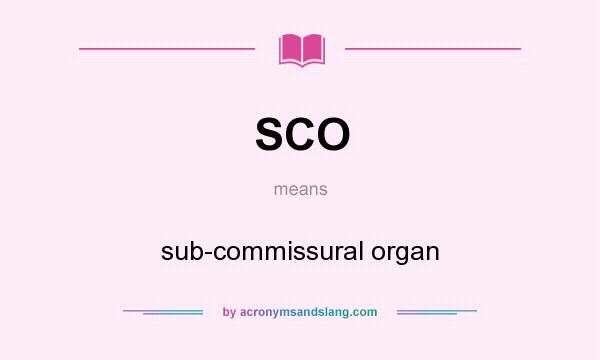 What does SCO mean? It stands for sub-commissural organ