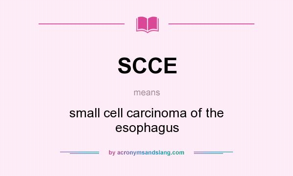 What does SCCE mean? It stands for small cell carcinoma of the esophagus