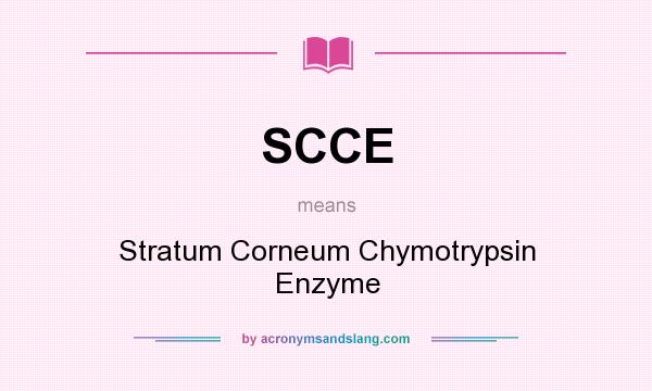 What does SCCE mean? It stands for Stratum Corneum Chymotrypsin Enzyme