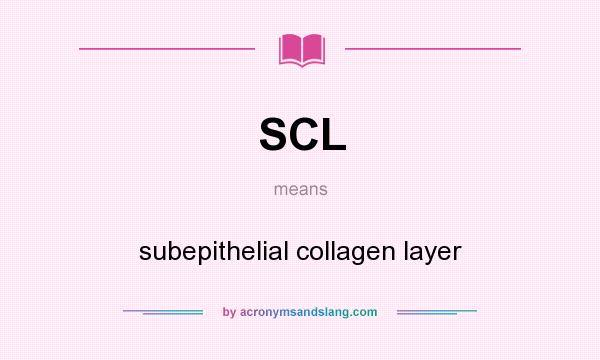 What does SCL mean? It stands for subepithelial collagen layer