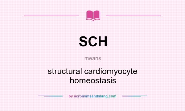 What does SCH mean? It stands for structural cardiomyocyte homeostasis