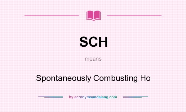 What does SCH mean? It stands for Spontaneously Combusting Ho