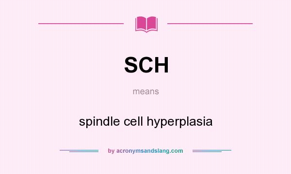 What does SCH mean? It stands for spindle cell hyperplasia