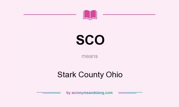 What does SCO mean? It stands for Stark County Ohio