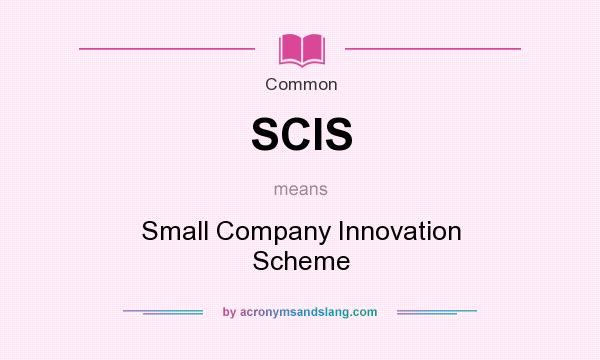 What does SCIS mean? It stands for Small Company Innovation Scheme