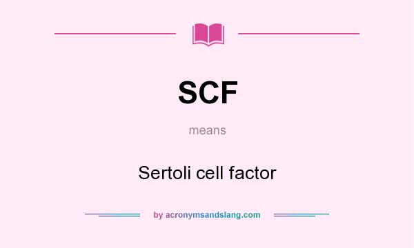 What does SCF mean? It stands for Sertoli cell factor