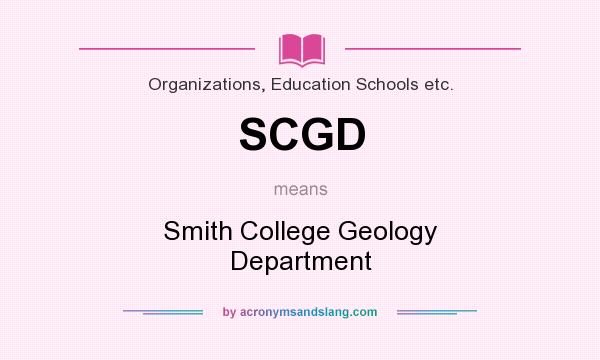 What does SCGD mean? It stands for Smith College Geology Department