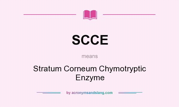 What does SCCE mean? It stands for Stratum Corneum Chymotryptic Enzyme
