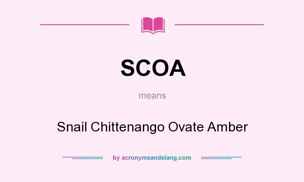 What does SCOA mean? It stands for Snail Chittenango Ovate Amber