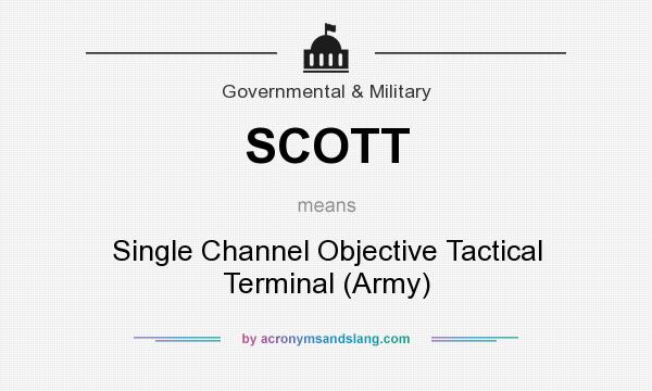 What does SCOTT mean? It stands for Single Channel Objective Tactical Terminal (Army)
