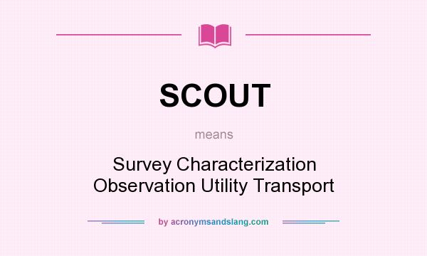 What does SCOUT mean? It stands for Survey Characterization Observation Utility Transport