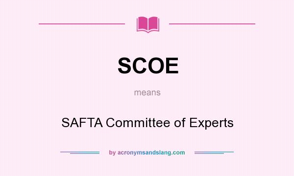 What does SCOE mean? It stands for SAFTA Committee of Experts
